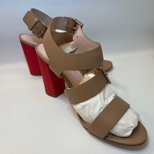 Kate Spade Ibarra Block Leather Heels Sandals New